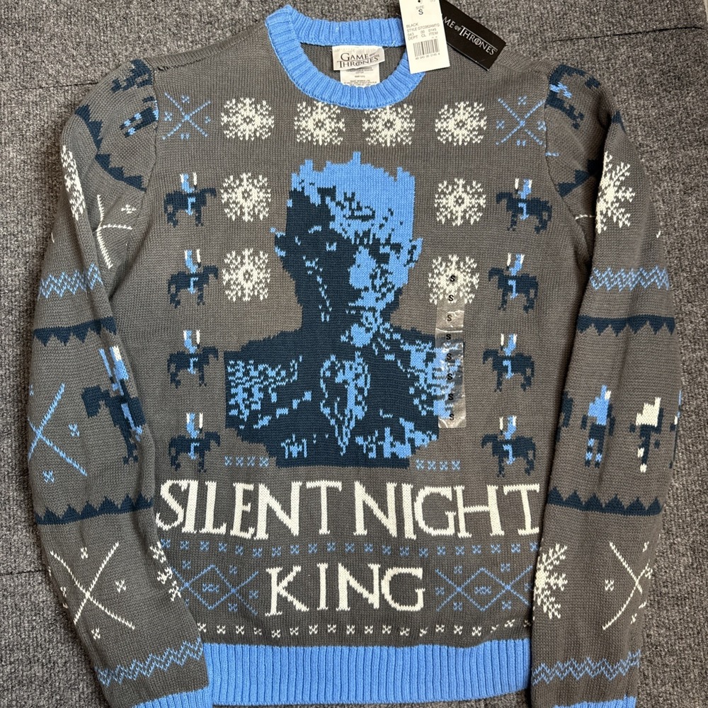 Silent Night King✨Game Of Thrones Ugly Christmas‎ Sweater✨Men's Small (S)✨NWT
